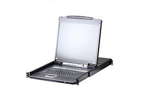 КВМ переключатель ATEN 19"1-Local/Remote Share Access 16-Port PS/2-USB VGA Single Rail LCD KVM over IP switch