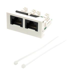 LANMASTER LAN-WA-LP-2x45/5E-WH Вставка Mosaic 22.5x45 2xRJ45 Cat.5e, белая