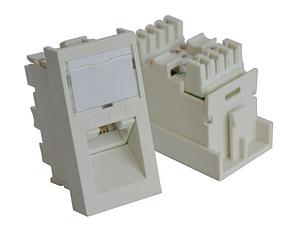 LANMASTER TWT-SIP-RJ45/A-WH Вставка RJ-45 UTP Cat.5E, 22.5x45 мм угловая, с маркировкой, белая