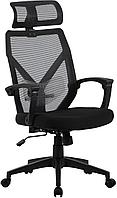 Кресло Cactus CS-MC414-BK, на колесиках, сетка/ткань, черный