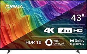 43" Телевизор Digma DM-LED43UBB33, 4K Ultra HD, черный, СМАРТ ТВ, YaOS