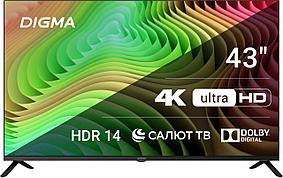 43" Телевизор Digma DM-LED43UBB40, 4K Ultra HD, черный, СМАРТ ТВ, Салют ТВ