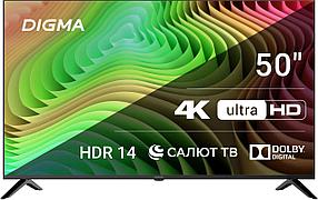 50" Телевизор Digma DM-LED50UBB40, 4K Ultra HD, черный, СМАРТ ТВ, Салют ТВ
