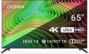 65" Телевизор Digma DM-LED65UBB40, 4K Ultra HD, черный, СМАРТ ТВ, Салют ТВ