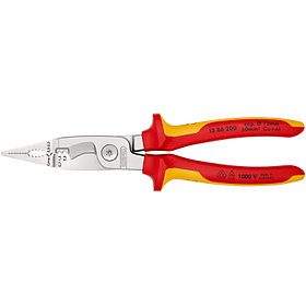Электромонтажные клещи Knipex VDE 6-в-1 200 мм диэлектрические хром 2К ручки KN-1386200SB