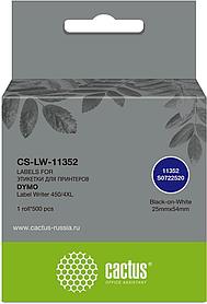 Этикетки Cactus CS-LW-11352 сег.:54x25мм черный белый 500шт/рул Dymo Label Writer 450/4XL