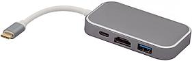 Greenconnect GCR-CHC3USB Адаптер-переходник Type C на HDMI+ USB3.0-разветвитель на 3 пота