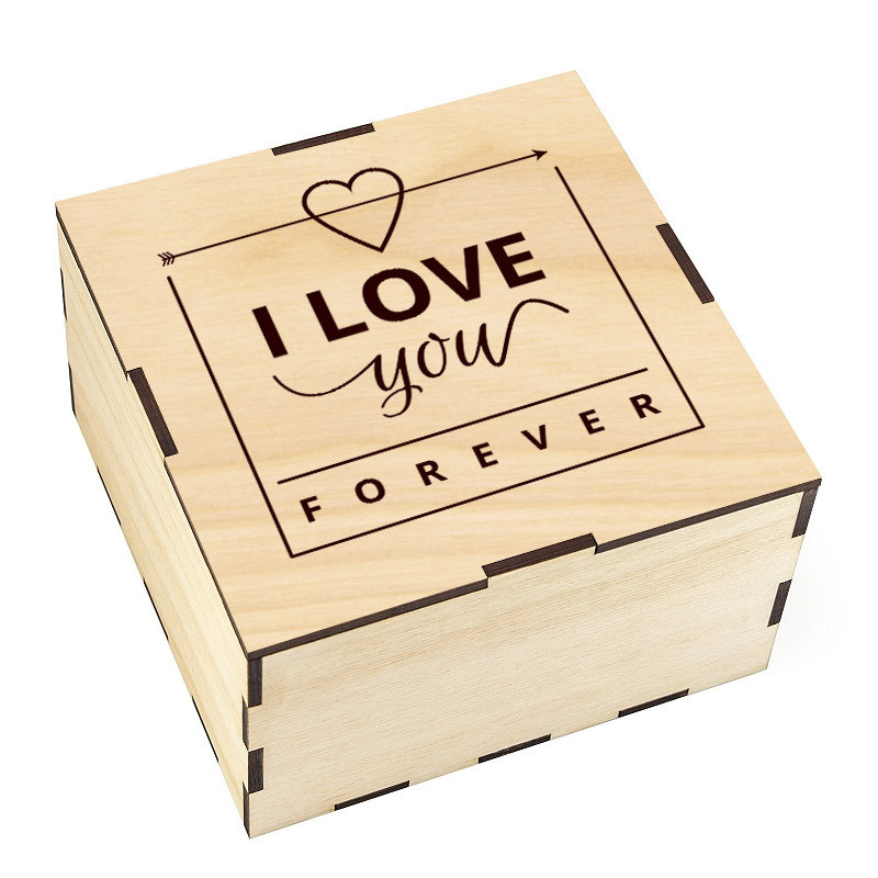 Деревянная подарочная коробка "I love you forever"