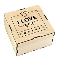 Деревянная подарочная коробка "I love you forever"
