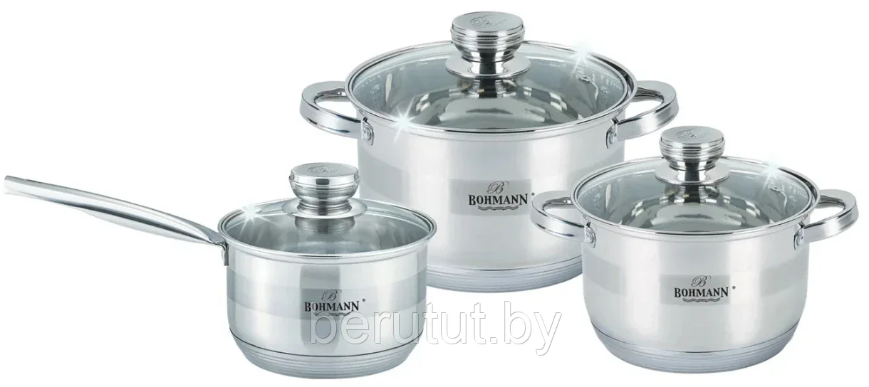 Набор кастрюль Bohmann BH-06-175 (2.1л/2.9л/3.9л)