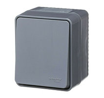 ATLASDESIGN PROFI IP54 О/У 1-клавишный кнопочный ВЫКЛЮЧАТЕЛЬ 10 АХ, АНТРАЦИТ