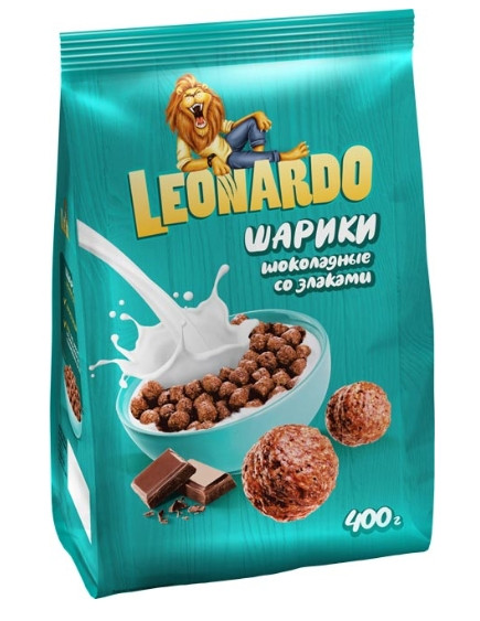 Завтраки Leonardo шоколадные шарики , 400г