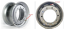 Диск колеса 9,0х22,5 10/335 d281 ET175 (усилен.) 18 mm, внутренний вентиль YZ 6430-3101012