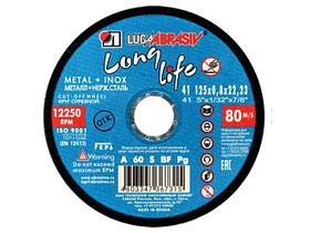 Круг отрезной 125х0.8x22.2 мм для для металла Long Life LUGAABRASIV
