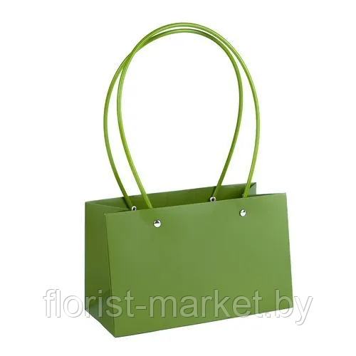 Пакет для цветов прямоугольный, 22*13.5*10,5 см, оливково-зелёный
