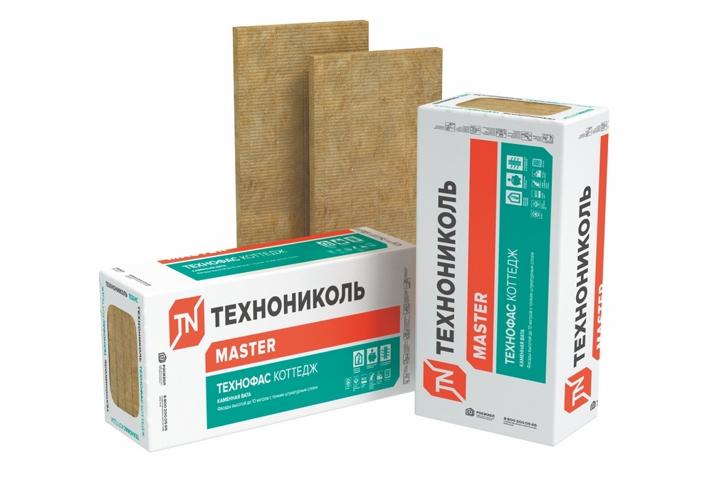 Утеплитель ТЕХНОФАС Коттедж 1200x600x100 мм 95-115 кг/м3, фото 1