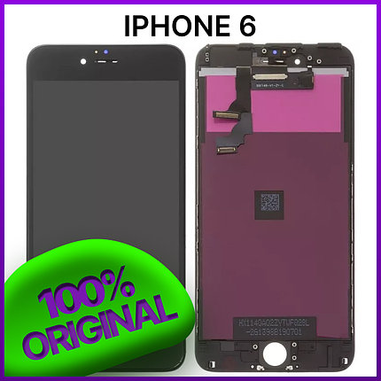 Экран Apple iPhone 6 original 100% (с тачскрином и рамкой), черный, фото 2