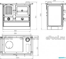 Плита на дровах MBS Thermo Magnum кремовый (с водяным контуром), фото 2