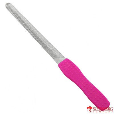 Пилка металлическая Solinberg 035 с насечкой, прорезиненная ручка Soft-Touch, длина 15,8 см