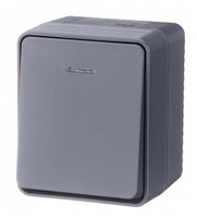 AtlasDesign Profi54 О/У 1-клавишный ВЫКЛЮЧАТЕЛЬ с подсветкой 10 АХ, АНТРАЦИТ