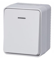 AtlasDesign Profi54 О/У 1-клавишный ВЫКЛЮЧАТЕЛЬ с подсветкой 10 АХ, БЕЛЫЙ