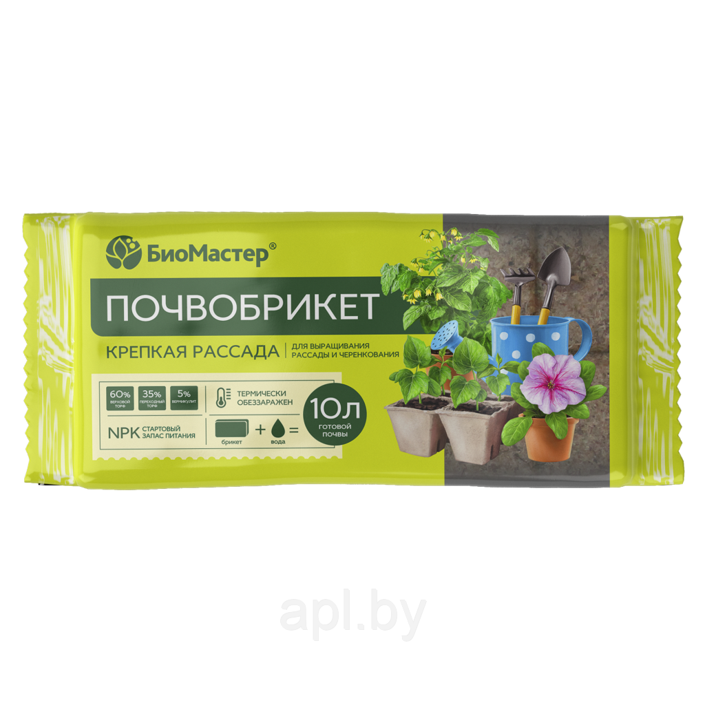 Почвобрикет Крепкая рассада 10л