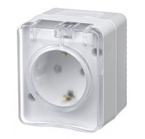 AtlasDesign Profi54 O/У РОЗЕТКА с заземлением со шторками 16А 250B, БЕЛЫЙ