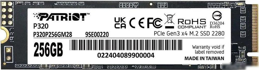 SSD Patriot P320 256GB P320P256GM28, фото 1