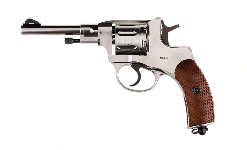 Пневматический револьвер Gletcher NGT Silver (Наган), фото 1