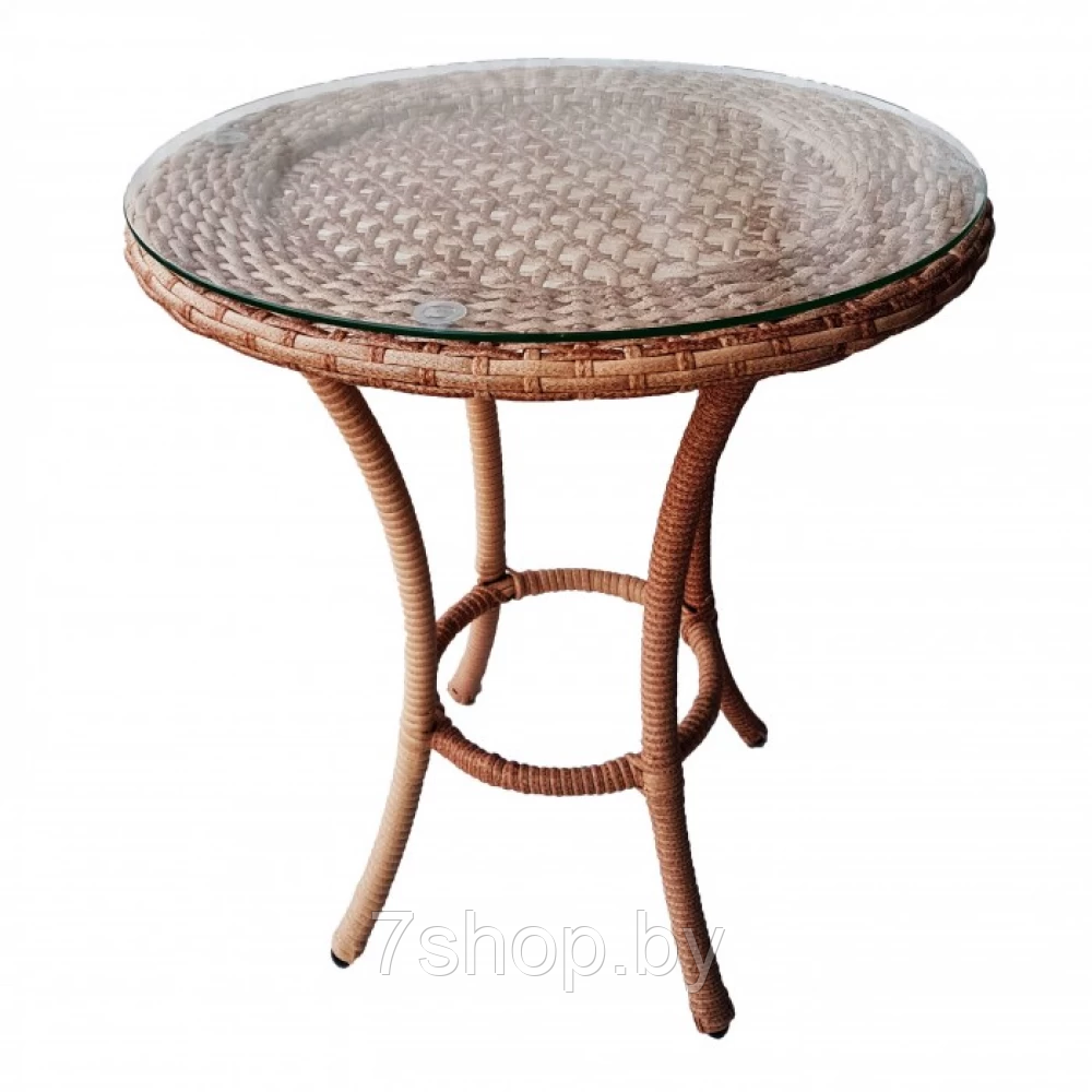 Стол садовый кофейный круглый DECO D60 7035П Светлый