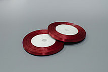 Лента атласная 0,6 см бургунди 23 м на пене