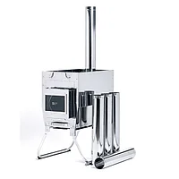 Печь-камин ИНВЕНТ ПРО для походной (мобильной) бани 625х305х660 со стационарными экранами