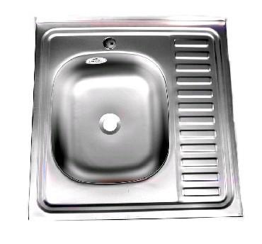 Кухонная мойка накладная FABIA м00004 из нержавеющей стали 60х60см левая