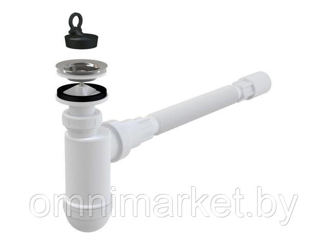 Сифон для умывальника O40 с нержавеющей peшeткой O63, Alcaplast