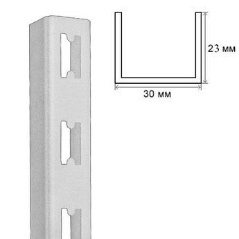Перфорированная стойка для магазинов 2202-GL01(бел) 1,3