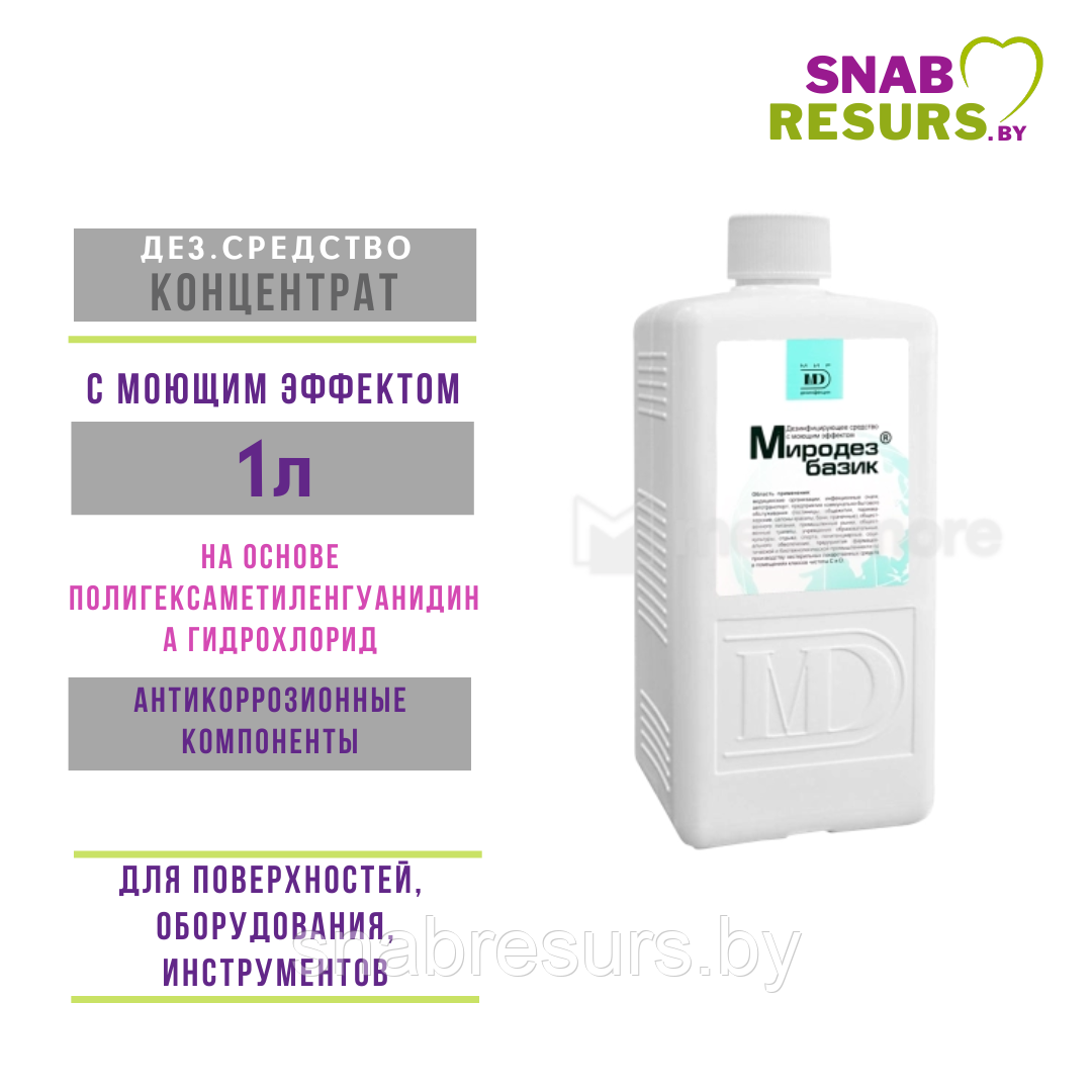 Средство дезинф. с моющим эффектом "Миродез базик", 1л