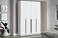 Шкаф распашной 67.09 "Брандо" (4-х дв.) (h2480) (фасад: МДФ с фрезеровкой белый матовый) Олмеко