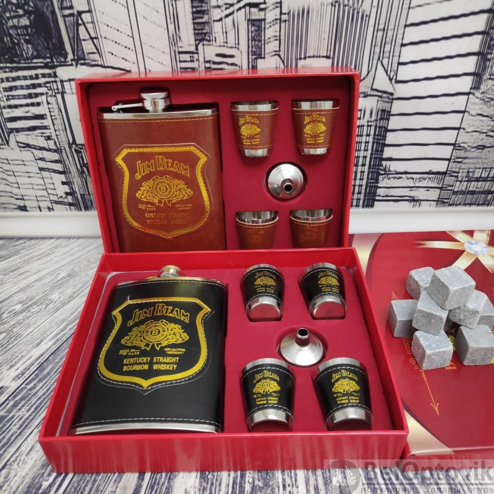 Подарочный набор Jim Beam (фляжка 250мл., воронка, 4 рюмки)