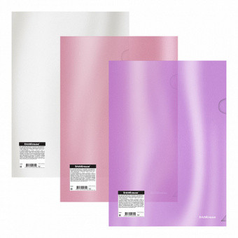 Папка-уголок пластиковая ErichKrause Glossy Candy, A4, непрозрачная, цвет ассорти (Цена с НДС)