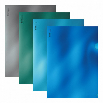 Папка-уголок пластиковая ErichKrause Glossy Ice Metallic, A4, непрозрачная, цвет ассорти   (Цена с НДС)