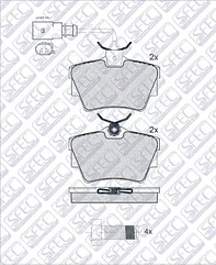 SFEC  BP001511  Колодки торм.задн. VW Sharan/Transporter IV/FORD Galaxy