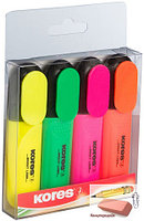 Набор текстовых маркеров Kores Bright Liner, 4 цвета, арт.36140.01