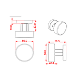 Ручка-кноб дверная поворотная CEBI A5126 061 MP08 (матовый никель) серия IRIS, комплект, фото 2