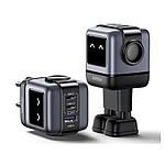 Сетевое зарядное устройство UGREEN CD361-25685B USB+2 USB-C, GaN QC3.0/4.0, PD 65W, дисплей, серый