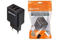 Сетевое зарядное устройство, СЗУ 8, Quick Charge 3.0, 3 А, 2 USB, черный, TDM