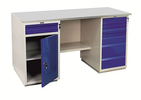 Верстак двухтумбовый WD-2 + WD-5 без экрана. ШxВxГ 1600x866х700 мм;