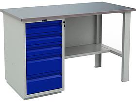 Верстак однотумбовый WD-5 без экрана; ШxВxГ 1200x866x700;