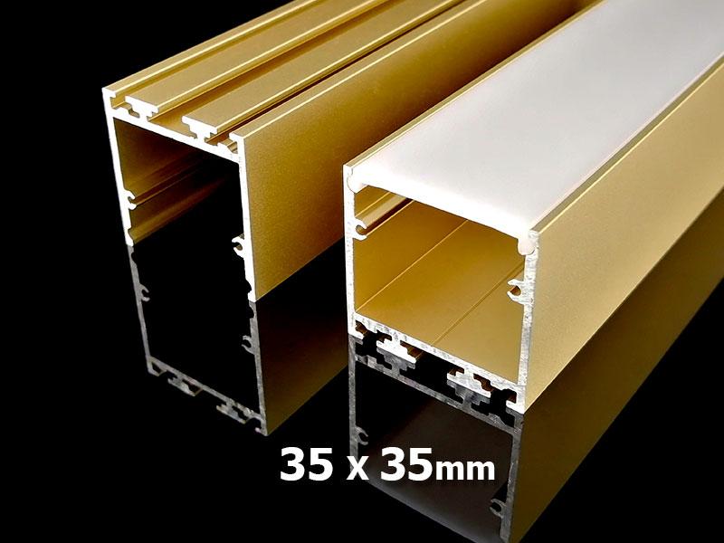Алюминиевый профиль накладной (подвесной) с экраном 35,6х35 (solled 3535НЗ)