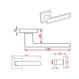 Ручки дверные CEBI LETA SQ цвет MP08 (матовый никель), фото 2