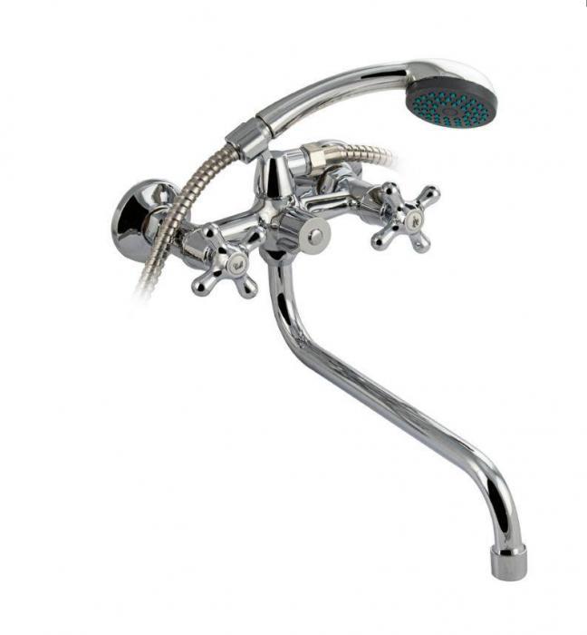 MAYFAIR 87138 Смеситель в ванную металлокерамика с шаровым переключением, ручка крест с длинным изливом